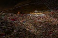 Golden Buddha-hall and red cabins